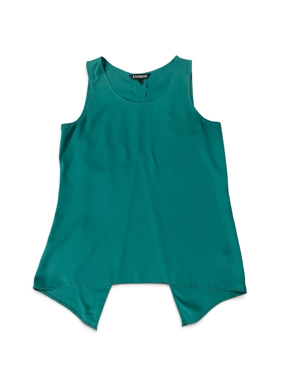 Express Teal Green Handkerchief Hem Tank